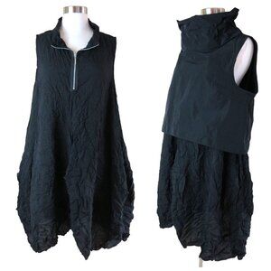 Vintage René Madison Ave Women's Black Avant-Garde 2-Piece Dress & Top Set M